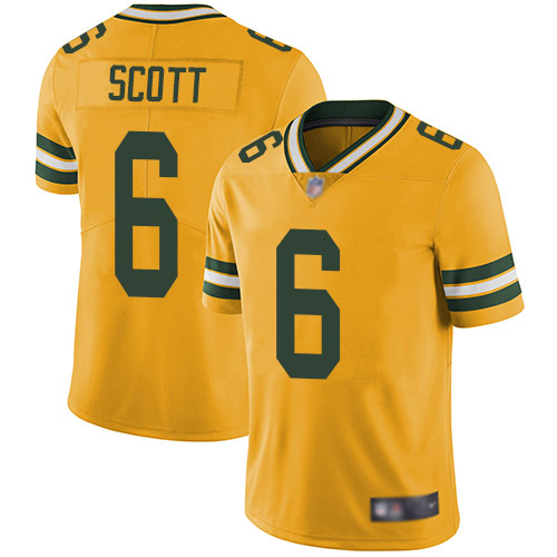 Green Bay Packers Limited Gold Men #6 Scott J K Jersey Nike NFL Rush Vapor Untouchable